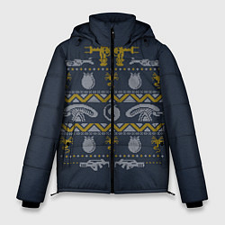 Куртка зимняя мужская Новогодний свитер Чужой, цвет: 3D-черный
