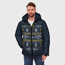 Куртка зимняя мужская Новогодний свитер Чужой, цвет: 3D-красный — фото 2