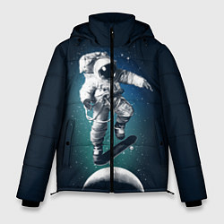 Куртка зимняя мужская Космический скейтбординг, цвет: 3D-черный