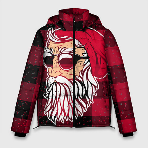 Мужская зимняя куртка Санта хипстер / 3D-Черный – фото 1