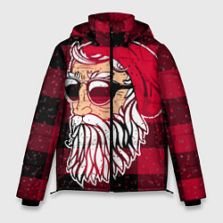 Куртка зимняя мужская Санта хипстер, цвет: 3D-черный