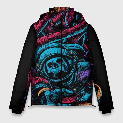 Мужская зимняя куртка Космический осьминог / 3D-Черный – фото 1