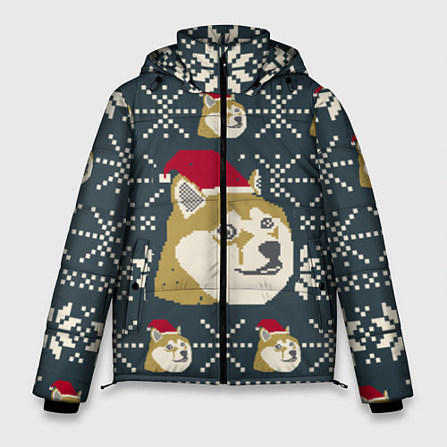 Мужская зимняя куртка Doge новогодний / 3D-Черный – фото 1