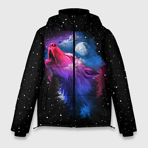 Мужская зимняя куртка Воющий волк / 3D-Черный – фото 1
