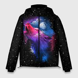 Куртка зимняя мужская Воющий волк, цвет: 3D-черный