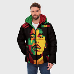 Куртка зимняя мужская Боб Марли, цвет: 3D-черный — фото 2