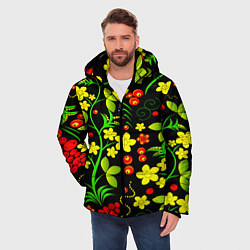Куртка зимняя мужская Natural flowers, цвет: 3D-черный — фото 2