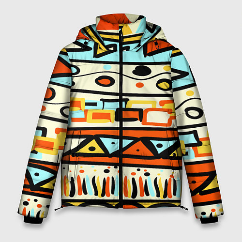 Мужская зимняя куртка Узор Африки / 3D-Черный – фото 1