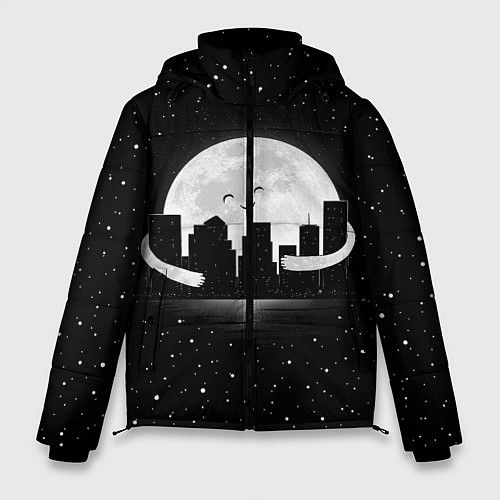 Мужская зимняя куртка Лунные объятия / 3D-Черный – фото 1