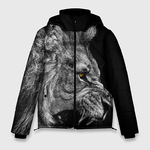 Мужская зимняя куртка Оскал льва / 3D-Черный – фото 1