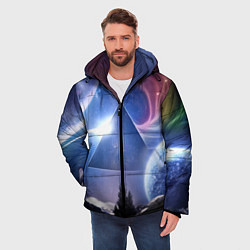 Куртка зимняя мужская Pink Floyd: Space, цвет: 3D-светло-серый — фото 2