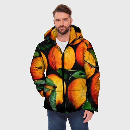 Мужская зимняя куртка Мандаринчики / 3D-Черный – фото 3