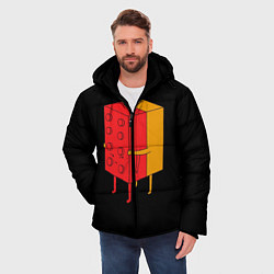 Куртка зимняя мужская Влюбленное лего, цвет: 3D-черный — фото 2