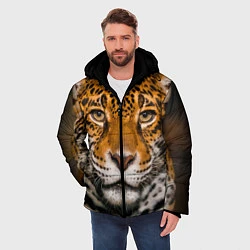 Куртка зимняя мужская Взгляд ягуара, цвет: 3D-черный — фото 2