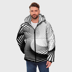 Куртка зимняя мужская Оптический узор, цвет: 3D-черный — фото 2