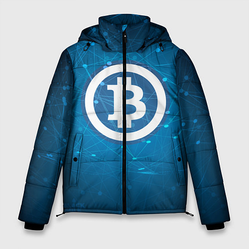 Мужская зимняя куртка Bitcoin Blue / 3D-Черный – фото 1