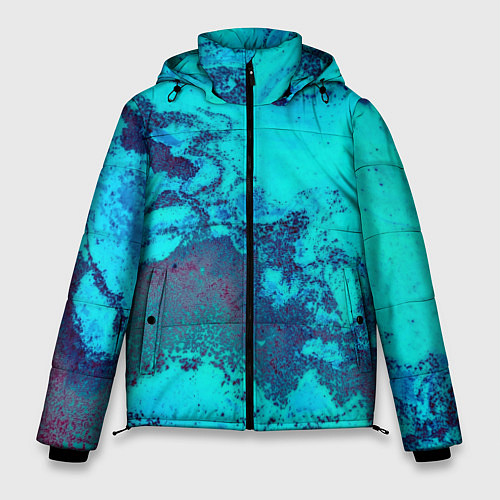 Мужская зимняя куртка Лазурные текстуры / 3D-Черный – фото 1