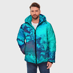 Куртка зимняя мужская Лазурные текстуры, цвет: 3D-черный — фото 2