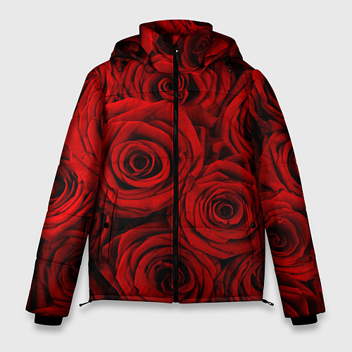 Мужская зимняя куртка Красные розы / 3D-Красный – фото 1