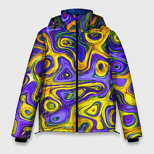 Мужская зимняя куртка Цветная текстура / 3D-Черный – фото 1