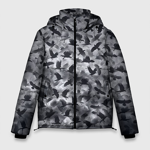 Мужская зимняя куртка Вороны / 3D-Светло-серый – фото 1