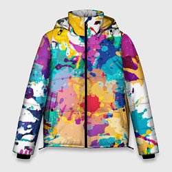 Куртка зимняя мужская Пятна краски, цвет: 3D-черный
