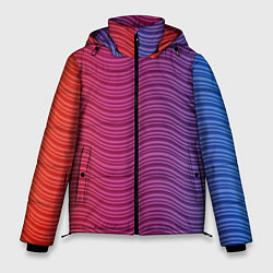 Куртка зимняя мужская Цветные волны, цвет: 3D-черный