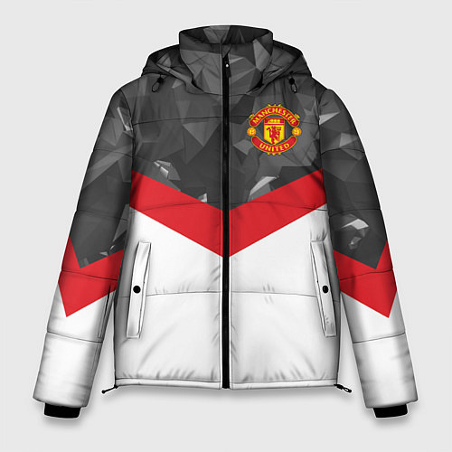 Мужская зимняя куртка Man United FC: Grey Polygons / 3D-Черный – фото 1