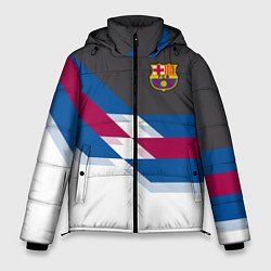 Куртка зимняя мужская Barcelona FC: White style, цвет: 3D-красный