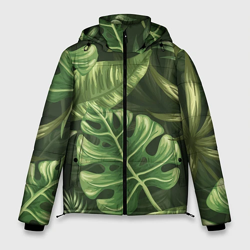 Мужская зимняя куртка Доисторический лес / 3D-Черный – фото 1