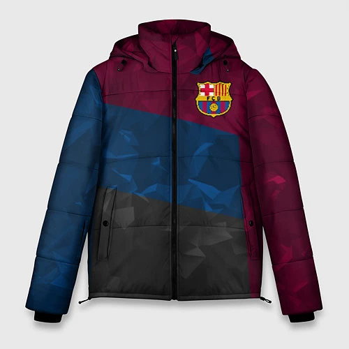 Мужская зимняя куртка FC Barcelona: Dark polygons / 3D-Черный – фото 1