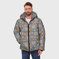 Куртка зимняя мужская Зимние лисицы, цвет: 3D-светло-серый — фото 2