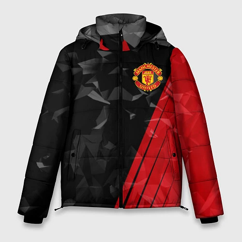 Мужская зимняя куртка FC Manchester United: Abstract / 3D-Черный – фото 1