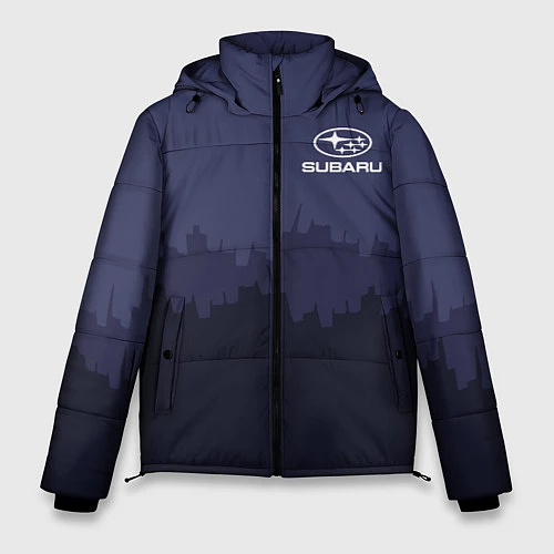 Мужская зимняя куртка Subaru: Night City / 3D-Черный – фото 1