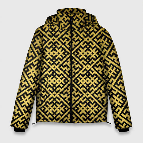 Мужская зимняя куртка Духобор: Обережная вышивка / 3D-Черный – фото 1
