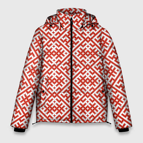 Мужская зимняя куртка Духобор: Обережная вышивка / 3D-Черный – фото 1