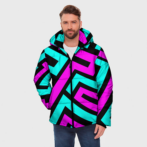 Мужская зимняя куртка Maze: Violet & Turquoise / 3D-Светло-серый – фото 3