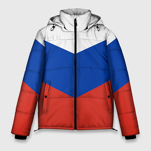 Мужская зимняя куртка Российский триколор / 3D-Красный – фото 1