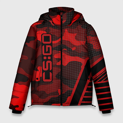 Мужская зимняя куртка CS:GO Red Camo / 3D-Черный – фото 1
