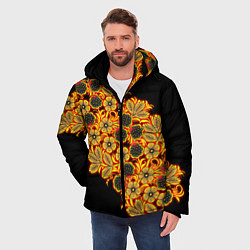 Куртка зимняя мужская Славянская роспись, цвет: 3D-черный — фото 2