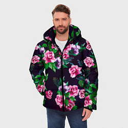 Куртка зимняя мужская Розы во тьме, цвет: 3D-светло-серый — фото 2