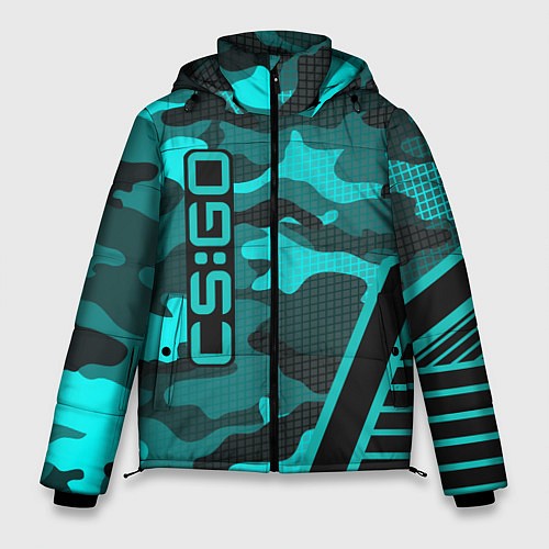 Мужская зимняя куртка CS:GO Blue Camo / 3D-Черный – фото 1