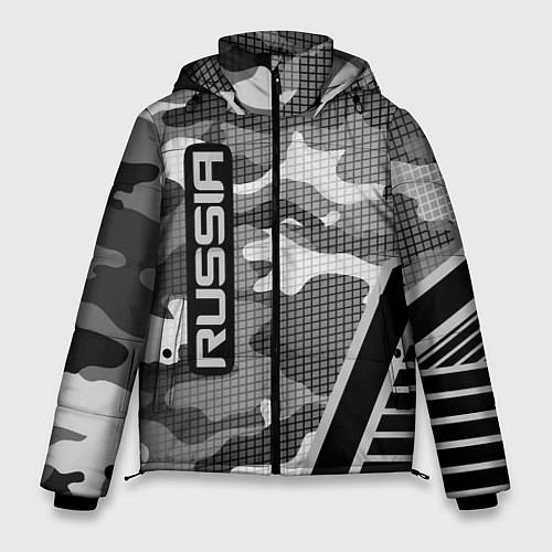 Мужская зимняя куртка Russia: Grey Camo / 3D-Черный – фото 1