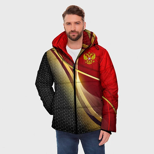 Мужская зимняя куртка RUSSIA SPORT: Gold Collection / 3D-Светло-серый – фото 3
