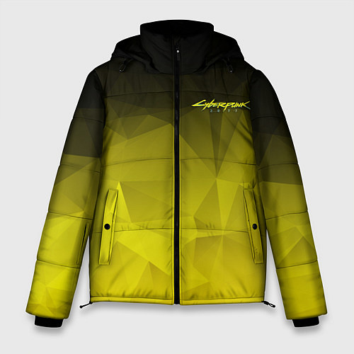 Мужская зимняя куртка Cyberpunk 2077: Yellow Poly / 3D-Черный – фото 1