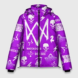 Куртка зимняя мужская Watch Dogs 2: Violet Pattern, цвет: 3D-черный