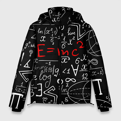 Мужская зимняя куртка Формулы физики / 3D-Черный – фото 1
