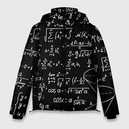 Мужская зимняя куртка Алгебраические формулы / 3D-Черный – фото 1