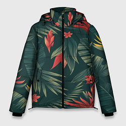 Куртка зимняя мужская Зеленые тропики, цвет: 3D-красный