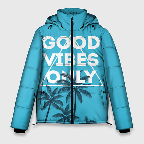 Мужская зимняя куртка Good vibes only / 3D-Черный – фото 1